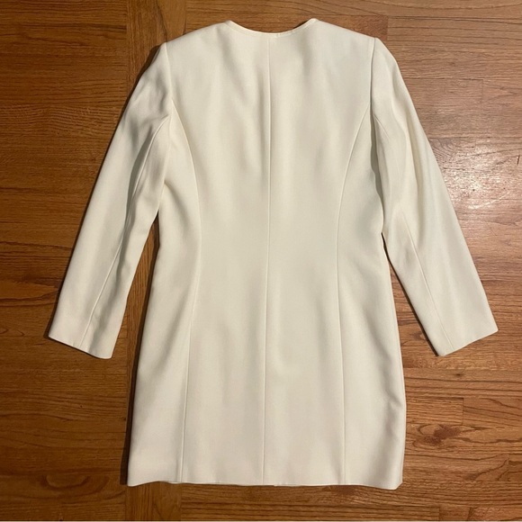 Tahari Arthur S. Levine off white long blazer coat size 6 - Picture 9 of 15